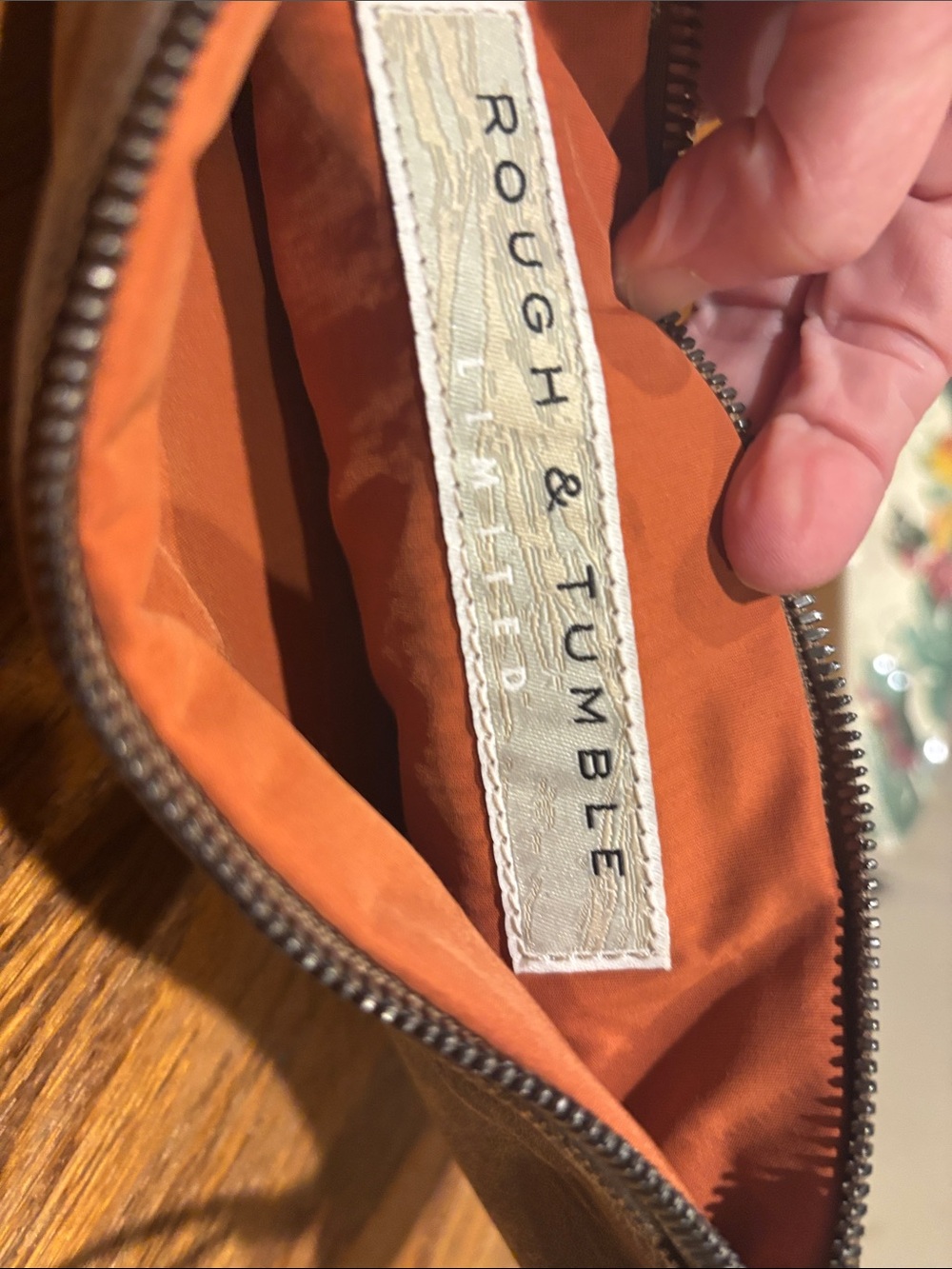 Rough & Tumble Brown Leather Clutch with cider lining - Picture 5 of 5